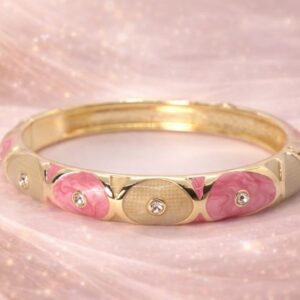 Pink Rose Pattern Bangle