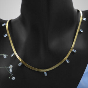 Crystal Drops Gold Chain