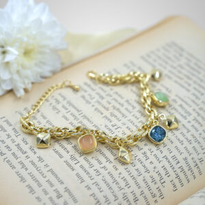 Gemstone Charms Twist Bracelet