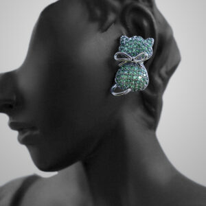 Emerald Kitty Earrings