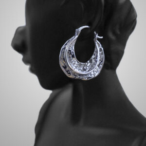 Silver Lunar Swist Hoops